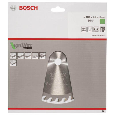 Bosch Optiline Serisi Ahşap için Daire Testere Bıçağı 184*16 mm 36 Diş - 2
