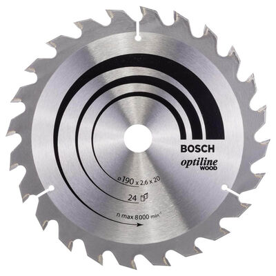 Bosch Optiline Serisi Ahşap için Daire Testere Bıçağı 190*20/16 mm 24 Diş - 1