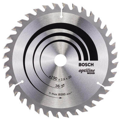 Bosch Optiline Serisi Ahşap için Daire Testere Bıçağı 190*20/16 mm 36 Diş - 1
