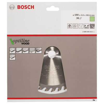 Bosch Optiline Serisi Ahşap için Daire Testere Bıçağı 190*20/16 mm 36 Diş - 2
