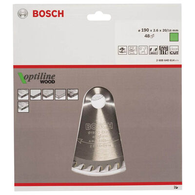 Bosch Optiline Serisi Ahşap için Daire Testere Bıçağı 190*20/16 mm 48 Diş - 2