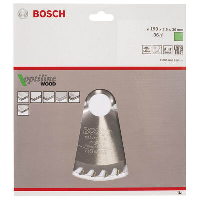 Bosch Optiline Serisi Ahşap için Daire Testere Bıçağı 190*30 mm 36 Diş - 2