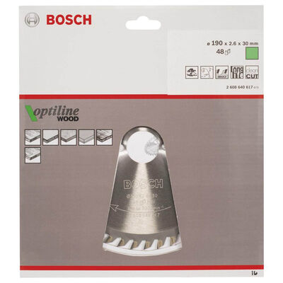 Bosch Optiline Serisi Ahşap için Daire Testere Bıçağı 190*30 mm 48 Diş - 2