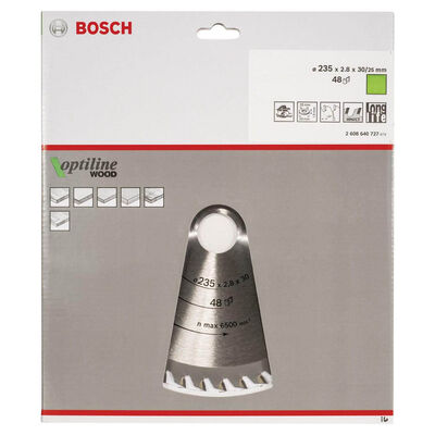Bosch Optiline Serisi Ahşap için Daire Testere Bıçağı 235*30/25 48 Diş - 2