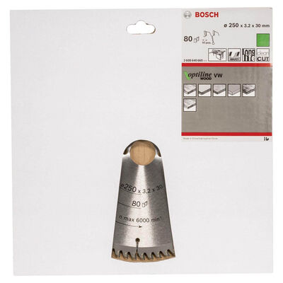 Bosch Optiline Serisi Ahşap için Daire Testere Bıçağı 250*30 mm 80 Diş - 2