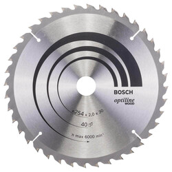 Bosch Optiline Serisi Ahşap için Daire Testere Bıçağı 254*30 mm 40 Diş - 1