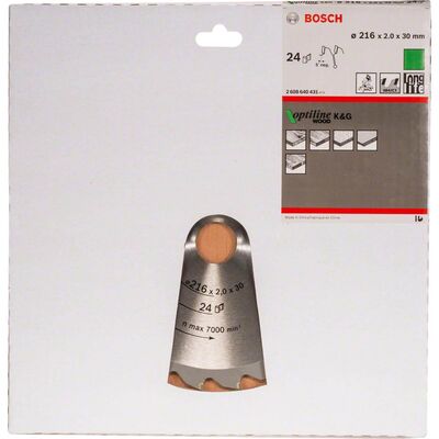 Bosch Optiline Serisi Ahşap için Daire Testere Bıçağı B 216x30 mm-24 Diş - 2