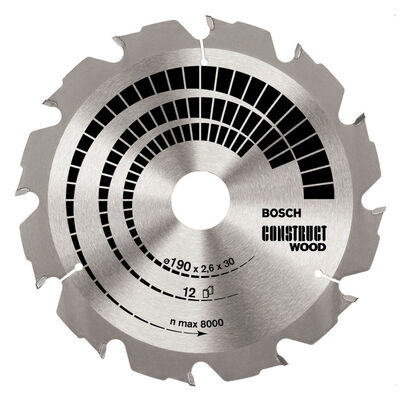 Bosch Optiline Serisi İnşaat Ahşabı için Daire Testere Bıçağı 190*30 mm 12 Diş - 1