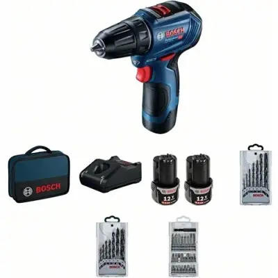 Bosch Professional GSR 12V-30 + 39 Parça Vidalama Seti - 06019G9001 - 1