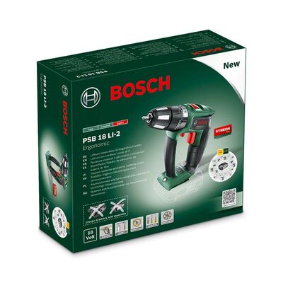 Bosch PSB 18 LI-2 ERGO Akülü Darbeli Delme/Vidalama Makinesi (Baretool) - 2