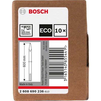 Bosch SDS-Max Şaftlı Sivri Keski 600 mm 10lu EKO - 2