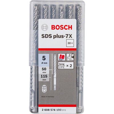 Bosch SDS-Plus-7X Serisi Kırıcı Delici Matkap Ucu 5*115 mm 30lu - 2