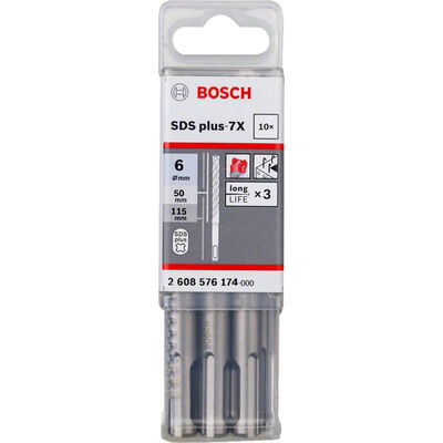 Bosch SDS-Plus-7X Serisi Kırıcı Delici Matkap Ucu 6*115 mm 10lu - 2