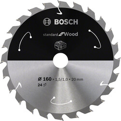 Bosch Standard for Serisi Ahşap için Akülü Daire Testere Bıçağı 160*20 mm 24 Diş - 1