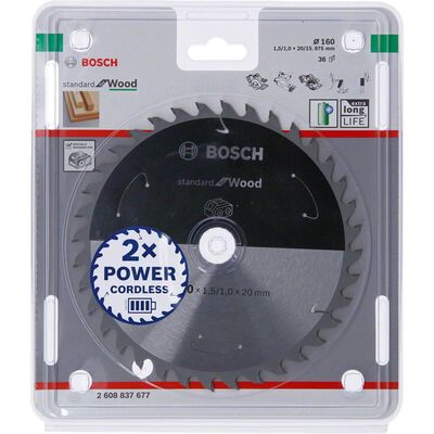 Bosch Standard for Serisi Ahşap için Akülü Daire Testere Bıçağı 160*20 mm 36 Diş - 2