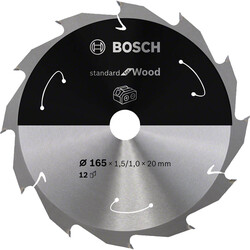 Bosch Standard for Serisi Ahşap için Akülü Daire Testere Bıçağı 165*20 mm 12 Diş - 1