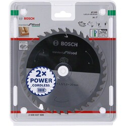 Bosch Standard for Serisi Ahşap için Akülü Daire Testere Bıçağı 165*20 mm 36 Diş - 2