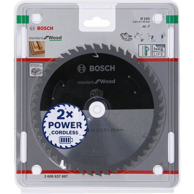 Bosch Standard for Serisi Ahşap için Akülü Daire Testere Bıçağı 165*20 mm 48 Diş - 2