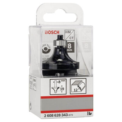 Bosch Standard Seri Ahşap İçin Çift Oluklu, Sert Metal Bilya Yataklı Yuvarlama Frezesi 8*12*60 mm - 2