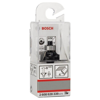 Bosch Standard Seri Ahşap İçin Çift Oluklu, Sert Metal Bilya Yataklı Yuvarlama Frezesi 8*4*53 mm - 2