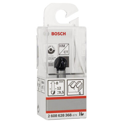 Bosch Standard Seri Ahşap İçin Çift Oluklu, Sert Metal Dalma Yarımay Freze 8*12*40*6 mm - 2