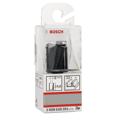 Bosch Standard Seri Ahşap İçin Çift Oluklu, Sert Metal Düz Freze Ucu 8*22*56mm - 2
