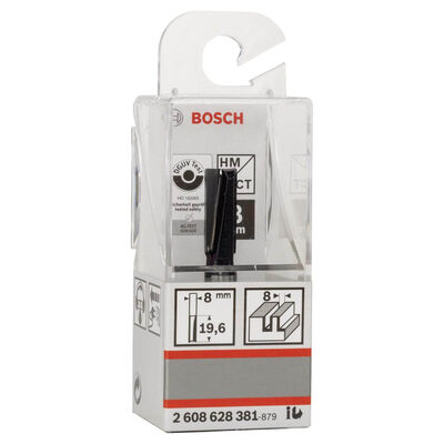Bosch Standard Seri Ahşap İçin Çift Oluklu, Sert Metal Düz Freze Ucu 8*8*51 mm - 2