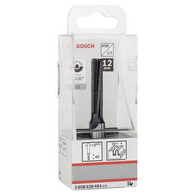 Bosch Standard Seri Ahşap İçin Çift Oluklu, Sert Metal Ekstra Uzun Düz Freze Ucu 12*10*81mm - 2