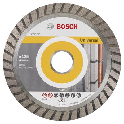 Bosch Standard Seri Genel Yapı Malzemeleri İçin Turbo Segmanlı 9+1 Elmas Kesme Diski Set 125 mm - 1