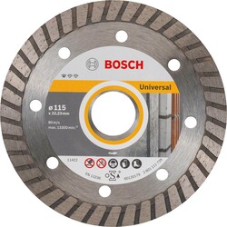 Bosch Standard Seri Genel Yapı Malzemeleri İçin Turbo Segmanlı Elmas Kesme Diski 115 mm - 1