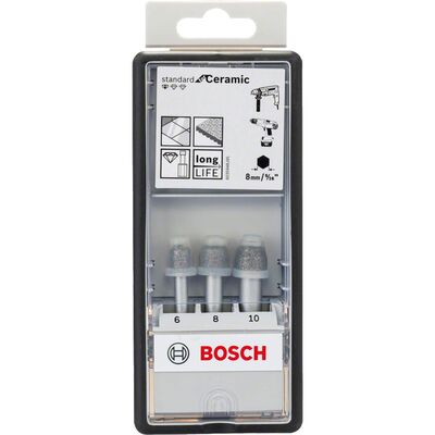 Bosch Standard Seri, Matkap İçin Seramik Kuru Elmas Delici Seti 3 Parça 6/8/10*33 mm - 2