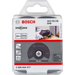 Bosch Starlock - ACZ 85 EB - BIM Ahşap ve Metal İçin Segman Testere Bıçağı, Bombeli 10lu - 2