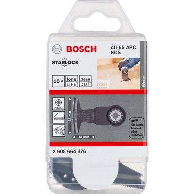Bosch Starlock - AII 65 APC - HCS Ahşap İçin Daldırmalı Testere Bıçağı 10lu - 2