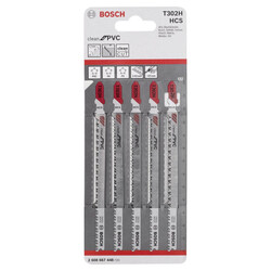 Bosch Temiz Kesim Serisi PVC İçin T 302 H Dekupaj Testeresi Bıçağı - 5Li Paket - 2