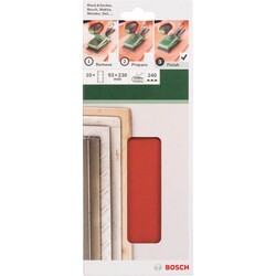 Bosch Titreşimli Zımpara Kağıdı 10'lu, 93 x 230 mm 240 Kum 8 Delik - 2