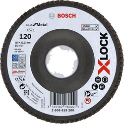 Bosch X-LOCK - 115 mm 120 Kum Best Serisi Metal Flap Disk - 1