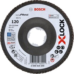 Bosch X-LOCK - 115 mm 120 Kum Best Serisi Metal Flap Disk - 1