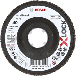 Bosch X-LOCK - 115 mm 40 Kum Best Serisi Metal Flap Disk - 1