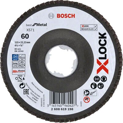 Bosch X-LOCK - 115 mm 60 Kum Best Serisi Metal Flap Disk - 1