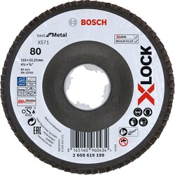 Bosch X-LOCK - 115 mm 80 Kum Best Serisi Metal Flap Disk - 1