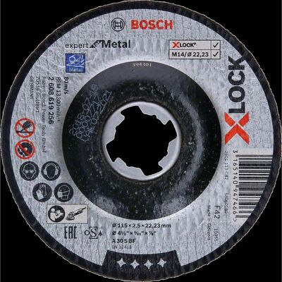 Bosch X-LOCK - 115*2,5 mm Expert Serisi Bombeli Metal Kesme Diski (Taş) - 1