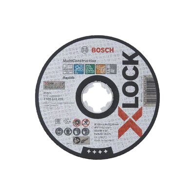 Bosch X-LOCK - 125*1,6 mm Çoklu Malzemelerde Kullanım İçin Düz Kesme Diski (Taş) - 1