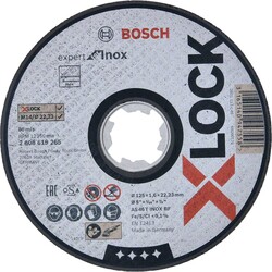 Bosch X-LOCK - 125*1,6 mm Expert Serisi Düz Inox (Paslanmaz Çelik) Kesme Diski (Taş) - 1