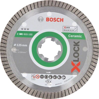 Bosch X-LOCK - Best Serisi Seramik İçin, Extra Temiz Kesim Turbo Segman Elmas Kesme Diski 125 mm - 1