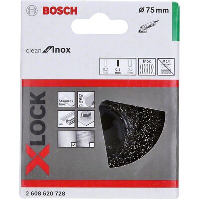 Bosch X-LOCK - Clean Serisi Inox İçin Saçaklı Tel Fırça 75*0,3 mm - 2