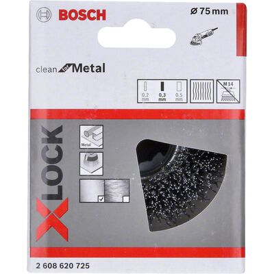 Bosch X-LOCK - Clean Serisi Metal İçin Saçaklı Tel Fırça 75*0,3 mm - 2