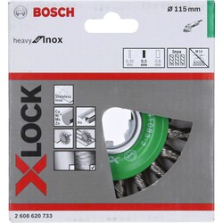 Bosch X-LOCK - Heavy Serisi Inox İçin Burgulu Yuvarlak Fırça 115*0,5 mm - 2