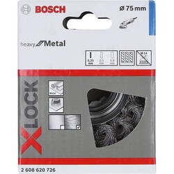 Bosch X-LOCK - Heavy Serisi Metal İçin Burgulu Tel Fırça 75*0,35 mm - 2