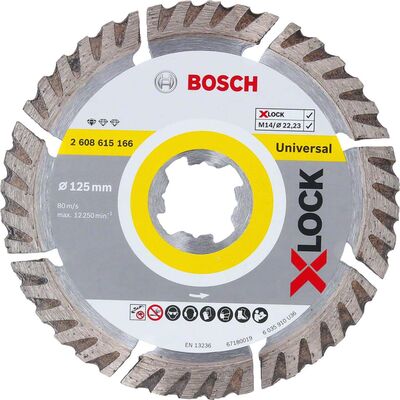 Bosch X-LOCK - Standard Seri Genel Yapı Malzemeleri İçin Elmas Kesme Diski 125 mm - 1