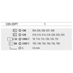 Ceta Form C20-25Pt 25 Parça 1/4”Ve 1/2” Torx Lokma Takımı - 2